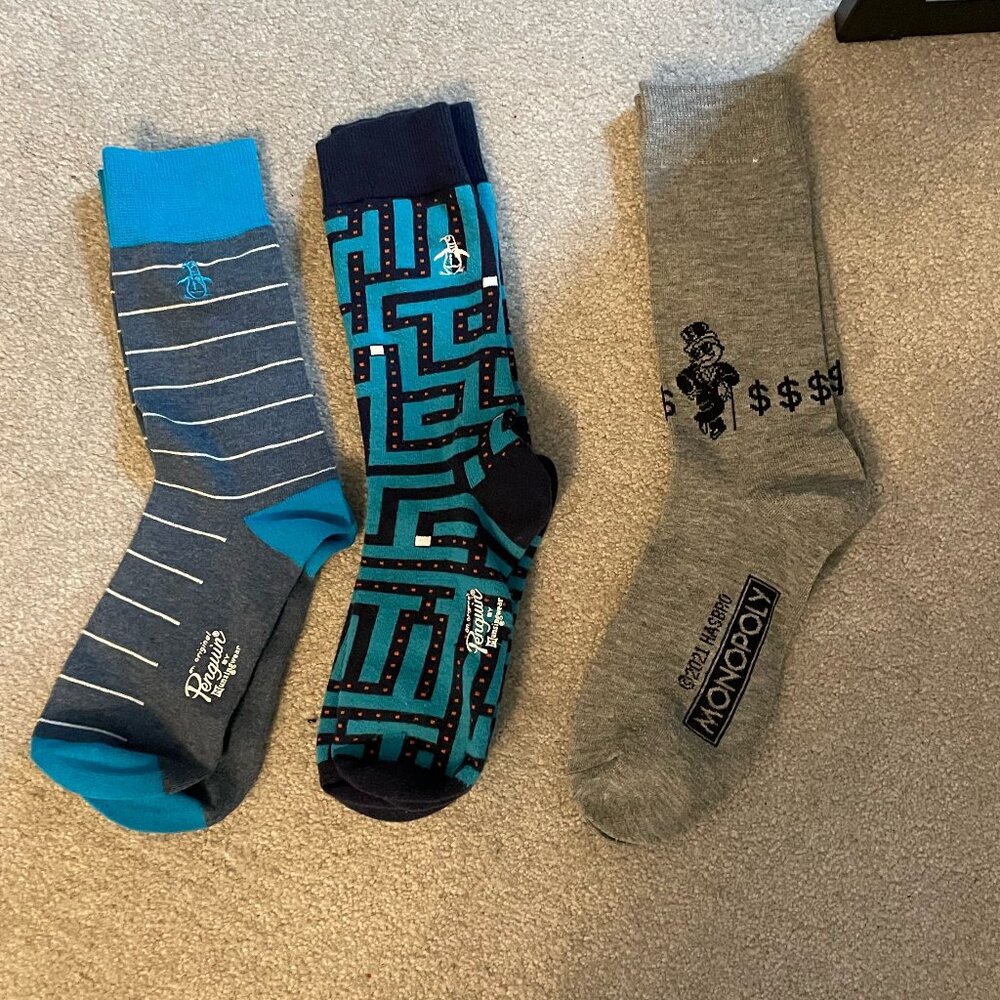 2 Penguin by Munsingwear & 1 Monopoly Socks
